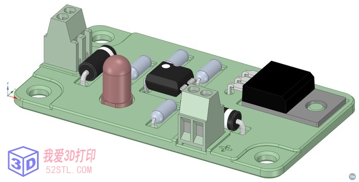 加热床MOSFET继电器V3-3d打印模型stl下载效果图