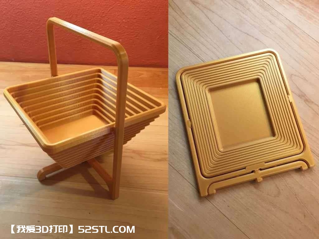 折叠篮子（优化后）-3d打印模型stl免费下载-百度网盘云【我爱3D打印】