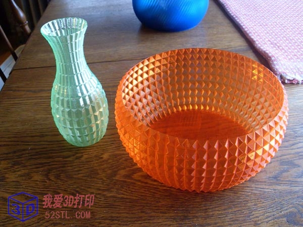 棱面碗和花瓶-3d打印模型stl免费下载-百度网盘云【我爱3D打印】